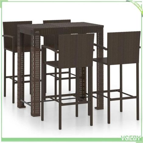 Ensemble de bar de jardin - FAFEICY - 3064810 - 5 pièces - Résistant aux intempéries - Acier enduit de poudre (1/5)