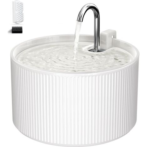Fontaine à Eau Chat en céramique 2,2L – Fontaine à Boire pour Chat, Distributeur d’Eau pour Chat d’intérieur, Pompe Ultra-silencieuse, Filtre de Rechange (1/5)