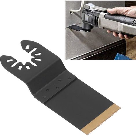 10 accessoires multifonctionnels pour scie oscillante, lame de scie polyvalente en acier rapide plaqué titane (1/5)
