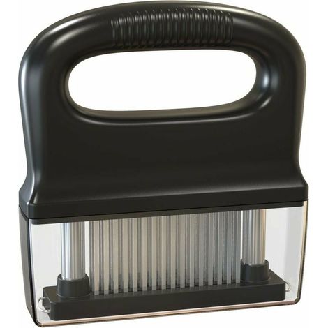 Attendrisseur de viande, attendrisseur de viande 48 lames d'aiguilles ultra tranchantes en acier inoxydable, outil de cuisine manuel pour steak de boeuf poulet porc ... (noir) (1/5)