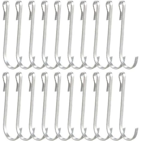 Lntyq 20 Pièces Petit Crochet S de Suspension, Crochet S Acier Inoxydable, Crochet Multifonctions, Mini Crochet en S, Petit Crochet Plat, pour Salle de Bains Chambre Bureau Cuisine (Argent)