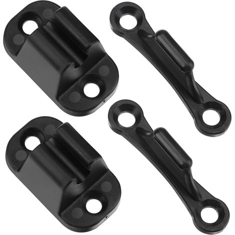 Ensemble de 2 loquets et butées porte en nylon noir pour camping (1/5)