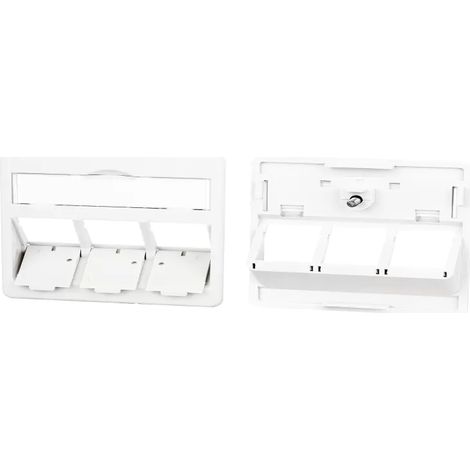 Metz Connect Zentralplatte 50 x 50 mm 3 Port, reinweiß, Modul, 860210-0402-I
