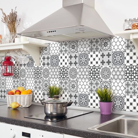 Sticker Mural Carrelage adhésif Cuisine Salle de Bain - 24 STICKERS CARRELAGES AZULEJOS NADJA - 24stickers10x10cm (1/5)
