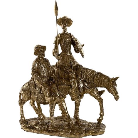 Figura Resina 29X16X34 Quijote Dorado (1/4)