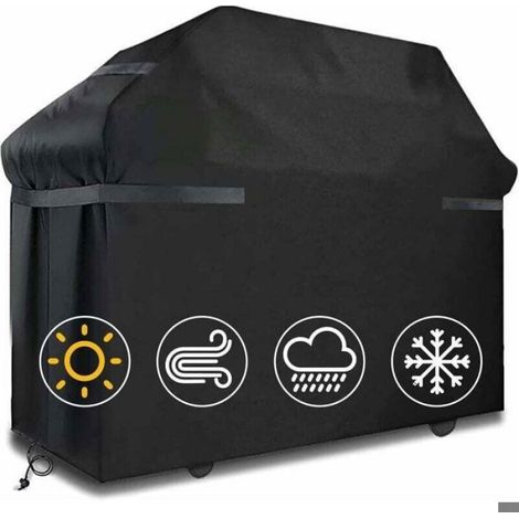 Housse Pour Barbecue - Étanche - Résistante Au Vent Et Aux Déchirures - Avec Sangles De Fixation Et Sac De Rangement - 1 Pièce (1/5)
