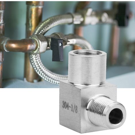 Raccord coudé fileté BSPP femelle-mâle, adaptateur de tuyauterie, connecteur rapide pour air et huile 1/8 po (1/5)