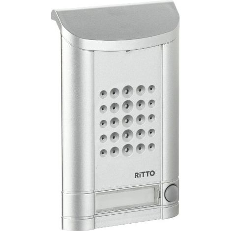 RITTO 1271937 MINIVOX INTERPHONE 1 BOUTON BLANC/ALU