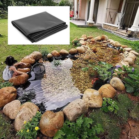 1 Bâche Étang Polyéthylène Haute Densité, Noir, 0,12 Mm, Résistant Uv, Pour Jardin Aquatique Et Fontaine