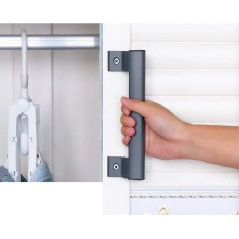 Poignée en alliage d'aluminium gris Balcon Porte coulissante Poignée de porte de grange coulissante Poignée de porte de jardin Poignée latérale avec vis de montage