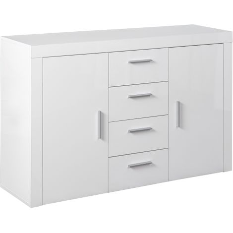 Mobile 2 Ante + 4 Cassetti 134X40Xh86 Cm Lacc. Bian (1/2)