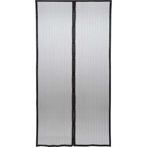 Moustiquaire, Toile synthétique, Rideau magnétique, 110 x 220 cm, Noir (1/5)