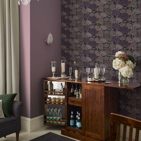 Papier peint intissé Laura Ashley Garwood Grove 1005 x 52cm Gris, violet, sépia (1/5)