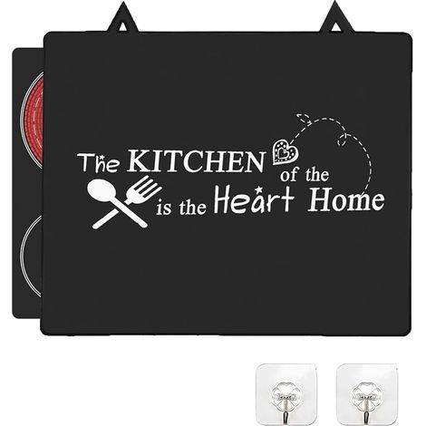 Protège Plaque Induction 62x53 cm, Caoutchouc Naturel Pliant Tapis de Protection Plaque Induction avec 2 Crochets, Couvre Plaque de Cuisson Silicone Anti-Rayures (1/5)