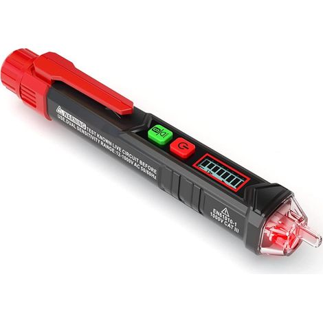 Testeur double plage AC 12/48-1000V – Détection phase/neutre – Écran LCD – Rupture fil – Buzzer