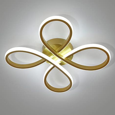 GOECO LED Deckenleuchte florales Design, gold, 30 cm, warmes Licht, 30W, perfekt für Küche und Schlafzimmer (1/5)