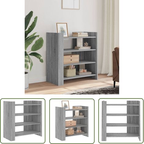 The Living Store Sideboard Grau Sonoma 73,5x35x75 cm Holzwerkstoff - Schreibtisch - Wohnzimmer Dekoration - Sideboard Grau - Holz Sideboard - Regal (1/5)