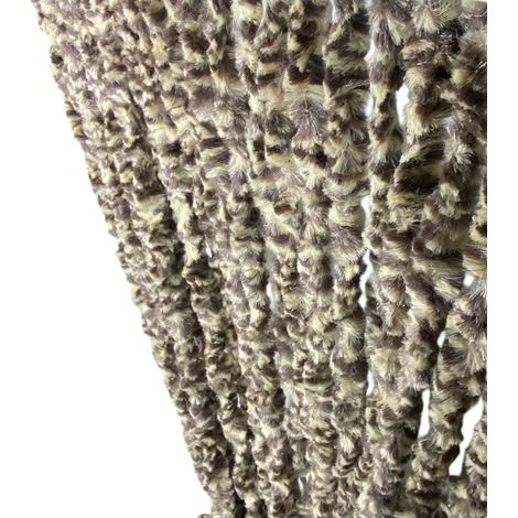 Tenda in Ciniglia Bicolore Beige e Marrone Soffio - Protezione Insetti, Semitrasparente, Facile Montaggio Cm. 120x230 (1/5)