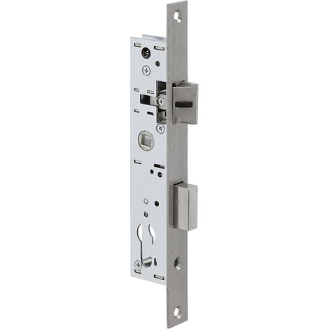 Metalux – Serrure monopoint encastrée 1 point pêne dormant – Entraxe 70 mm – Axe 24,5 mm – Pour gâche électrique – Têtière 22 mm - 2-tour