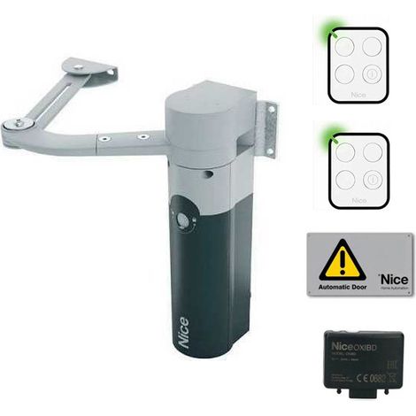 Nice – Kit de motorisation de portail battant 1,8 m – WALKY1024BDKCE – 24V avec moteur irréversible et bras articulé – Installation extérieure