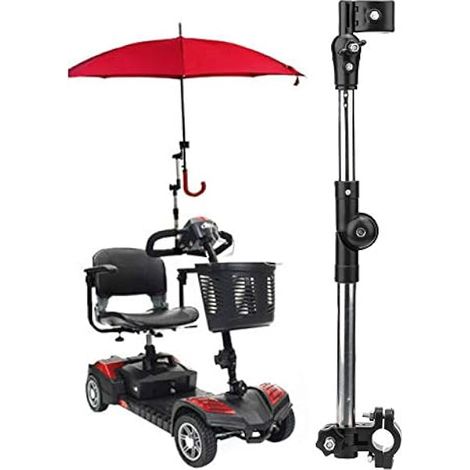 Parapluie Support Cadre Fauteuil Roulant Scooter Pièces Accessoires Fauteuil Roulant Poussette Vélo Parapluie Fixation Guidon Support Pince Remorque Connecteur (1/5)