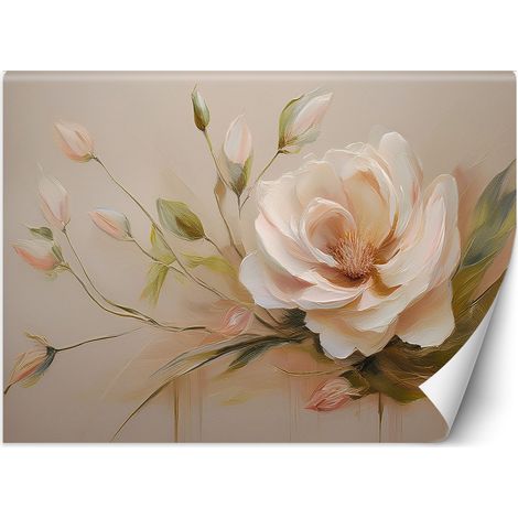 Fototapete Rose Gemalte Blume 100x70 cm (1/5)