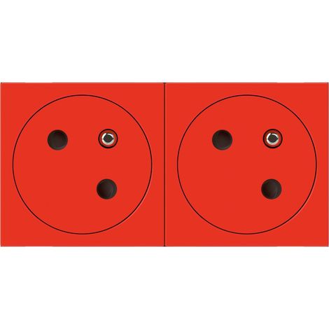 Double prise de courant 2x 2P + T - Surface - 4 modules - Mosaic Link - 077172L - Legrand - Rouge