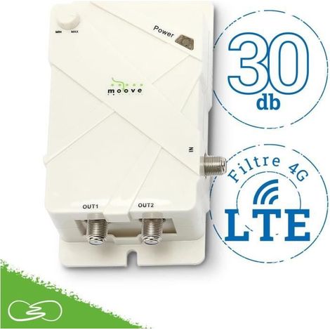Moscatelli Antenne Omnidirectionnelle Terrestre TNT HD - DVB-T/T2 Dab 12/24/220 V Kit Complet avec Câbles et Puissant Amplificate