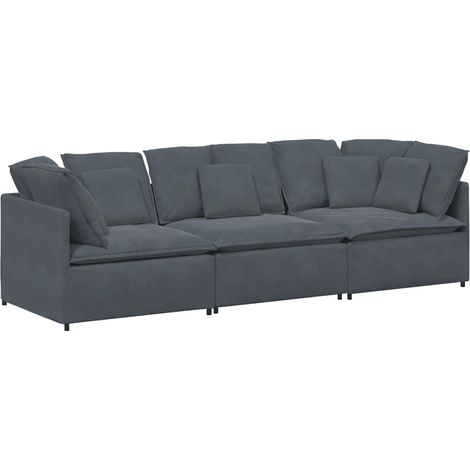 Sofá modular con cojines terciopelo gris oscuro vidaXL (1/5)