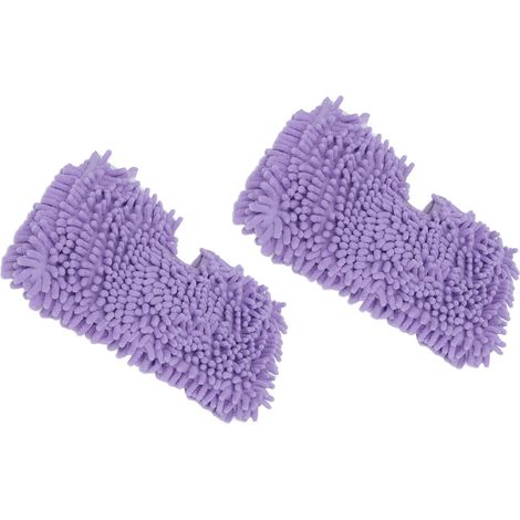 Lot de 2 lingettes de rechange pour balai à franges, en microfibre douce, compatibles avec les modèles Shark S3601 et S3501 (violet). (1/5)