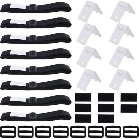 Kit di fissaggio per telo di copertura solare per piscina, 8 cinghie in nylon, 8 piastre in corda, 8 fibbie, cinghie di tensionamento per teli di copertura per piscina (1/4)