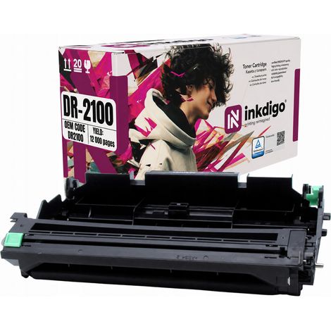 Tamburo Inkdigo DR2100 compatibile con Brother DCP-7030 HL-2140 MFC-7320, certificato TÜV. (1/5)