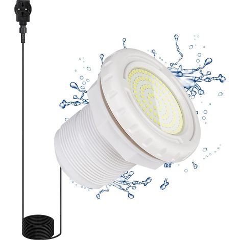 Éclairage LED pour Piscine Hors-Sol, Lumière Sous-Marine 12 W Blanc, pour Cadre et Mur en Acier, Étanche IP68, Câble de 7 m, 12 V
