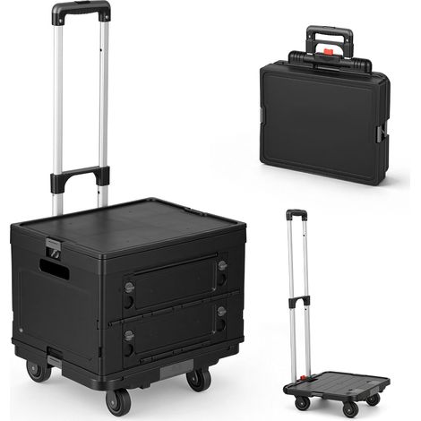 TolleTour chariot de course pliable 48L noir 3-en-1 roues silencieuses (1/5)