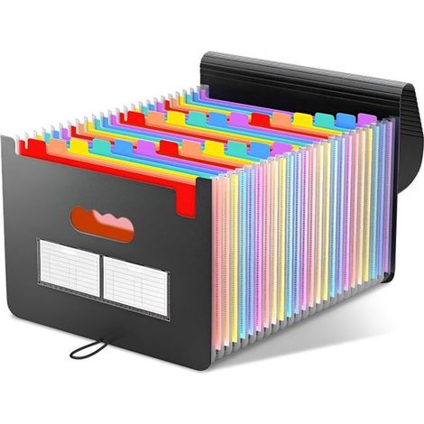 Archivador colgante de plástico expandible,apto para archivadores,con 37 compartimentos en forma de acordeón