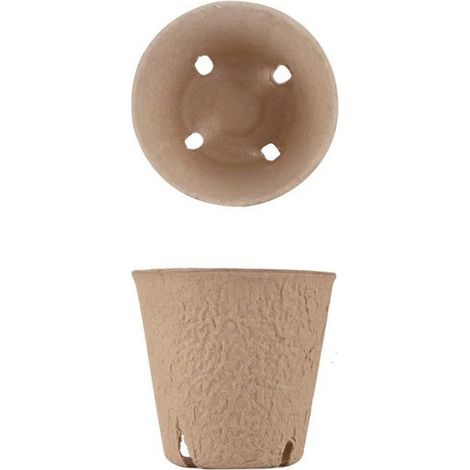 Ensemble de 20 pots de semis biodégradables en fibre 8 cm pour plantes fleurs et jardin (1/4)