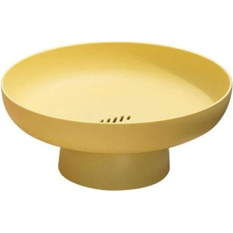 Panier, coupe à fruits, accessoires de décoration, bol de rangement pour fruits, porte-en-cas, présentoir à gâteaux, bol rond, jaune - RAPANDA (1/5)