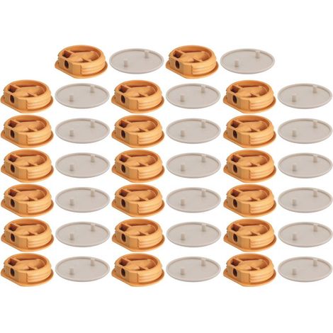 Set mit 20 beigefarbenen Montagebeschlägen – Runde Kappe, Café-Latte-Farbe – Für den Leichtbau von Wohnwagen, Booten, Transportern und Wohnmobilen (1/4)