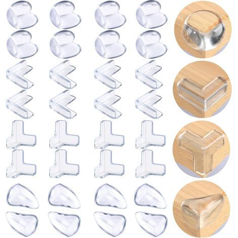 32-teiliges Set Eckenschützer für Babytische, Möbeleckenschutz, Kindersicherheits-Eckenschützer für Tische, Möbeleckenschutz – 4 Formen