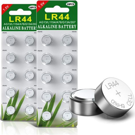 Blister 20 Piles Boutons AG13 LR44/LR1154/357 sans Mercure (AG13&LR44-20 Piles) (1/5)