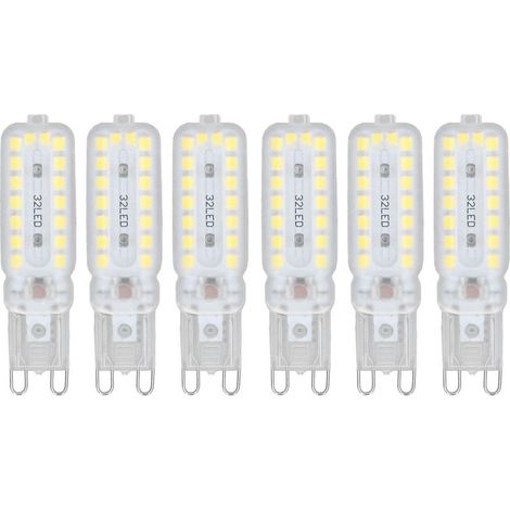 Lot de 6 ampoules LED G9 7W à intensité variable, éclairage à 360°, blanc naturel, 220-240V, pour lampes murales, de bureau ou d'armoire (1/5)