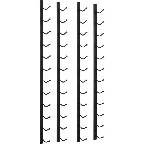Casiers à bouteilles mural pour 12 bouteilles 2 pcs noir fer CFW487096 (1/5)