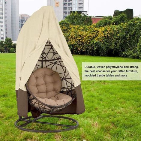 Jardin Rotin Osier Fauteuil Suspendu Imperméable Housse Meuble - Housse de Protection pour œufs Chaise - Couverture en 210D Oxford Polyester PVC Revêtement (1/5)