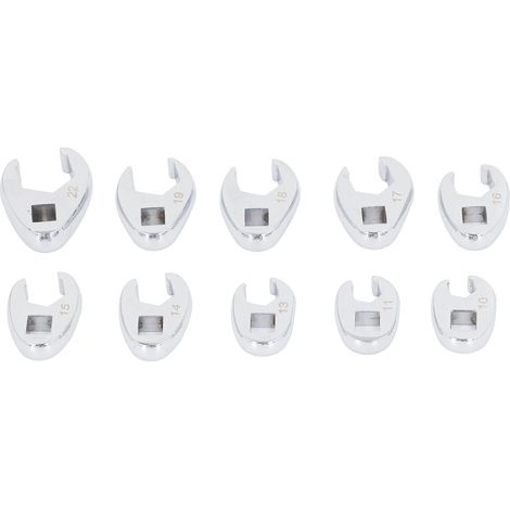 Lot de 10 clés à tuyauter 3/8" embout ouvert en U, clés mixtes métriques 10-22 mm pour écrous évasés (1/5)