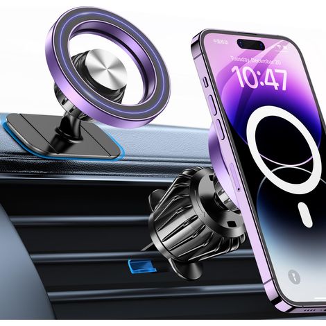 Support de téléphone magnétique pour voiture [20 aimants puissants], fixation pour tableau de bord, accessoire de voiture pour femmes et hommes (1/3)