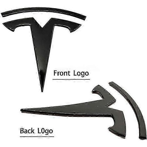 Metallaufkleber, kompatibel mit Tesla Model 3 Y, Logo-Emblem-Aufkleber für Front- und Heckklappe, Zubehör