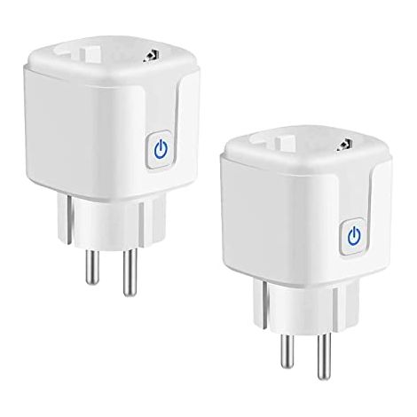 Jusch – Prise connectée WiFi 16A – Contrôle vocal Alexa – Minuterie programmable – Moniteur de consommation d'énergie