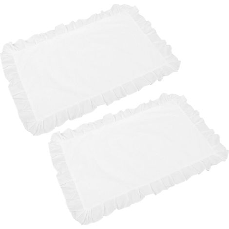 paire de taies d oreiller blanches en coton ornées de (1/5)