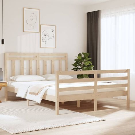 Bed Frame without Mattress 120x190 cm Small Double Solid Wood vidaXL (1/5)