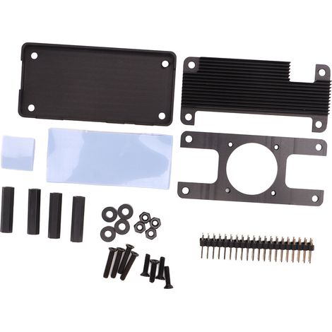 Boîtier de refroidissement passif en alliage d'aluminium, conduction thermique rapide, petite taille, noir, avec connecteur à broches (1/5)